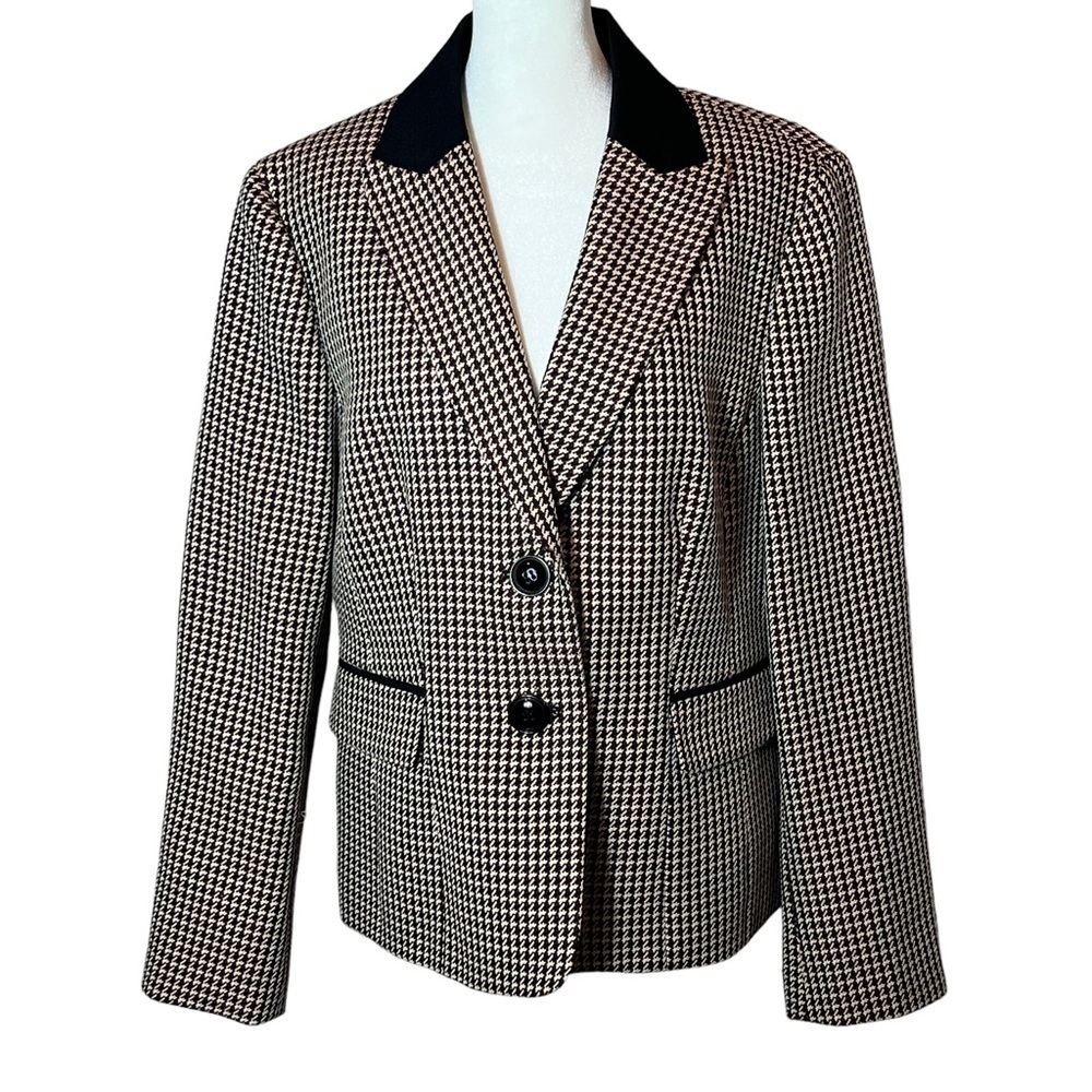 BLACK LABEL By Evan-Picone Houndstooth Blazer Jacket, Size 16